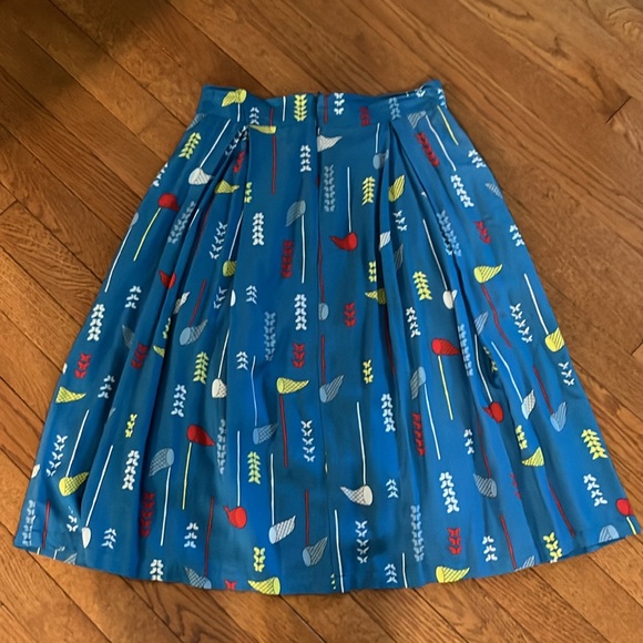 🦋 Modcloth Fever London Quirky Catch Blue Butterfly Skirt - Picture 15 of 16